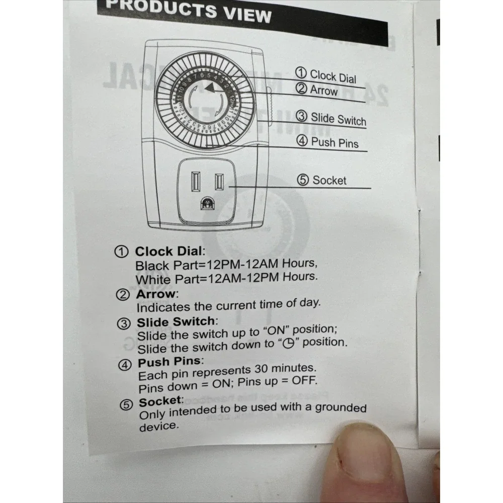 2‎ Set BN-Link Heavy Duty Mechanical 24 Hour Timer Dual Outlet 3 Prong New